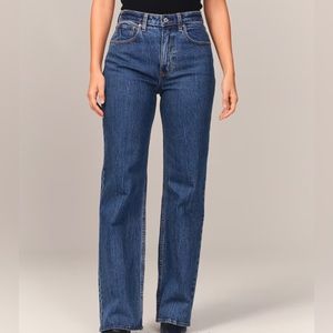 Abercrombie Curve Love High Rise 90s Relaxed Jean - Dark, 25 Extra Short